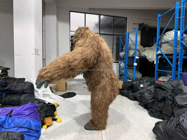 Wholesale Halloween Inflatable Brown Gorilla Mascot Costume King Kong Characters Fancy Dress for Adult Birthday Party Events