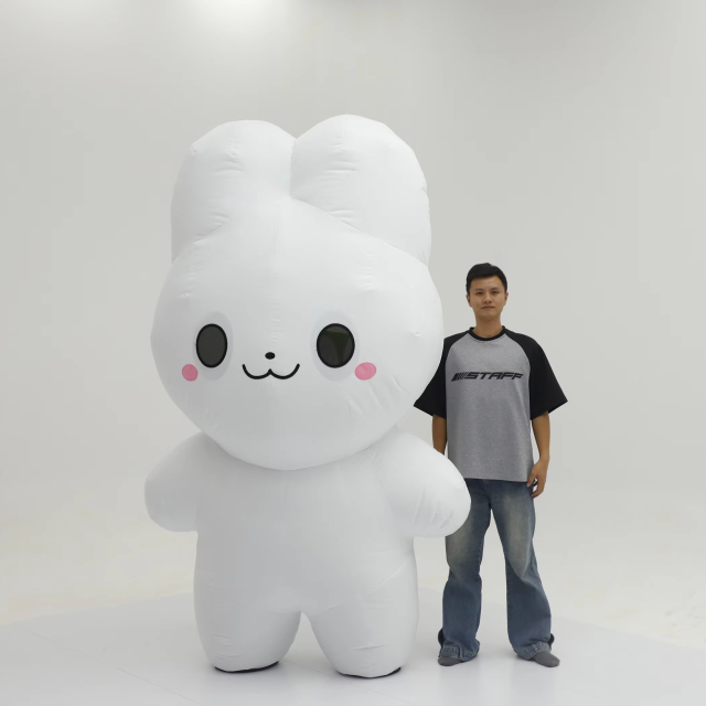 Cute Bunny Mascot Costume for Adults Events Performance Wear 2m Inflatable Bunny Costume Suits