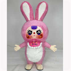 Hopping Pretty pink Bunny Mascot Costume Clothing Suits for Women and Girl 2m Inflatable Bunny Rabbit Costume Mascots Rental