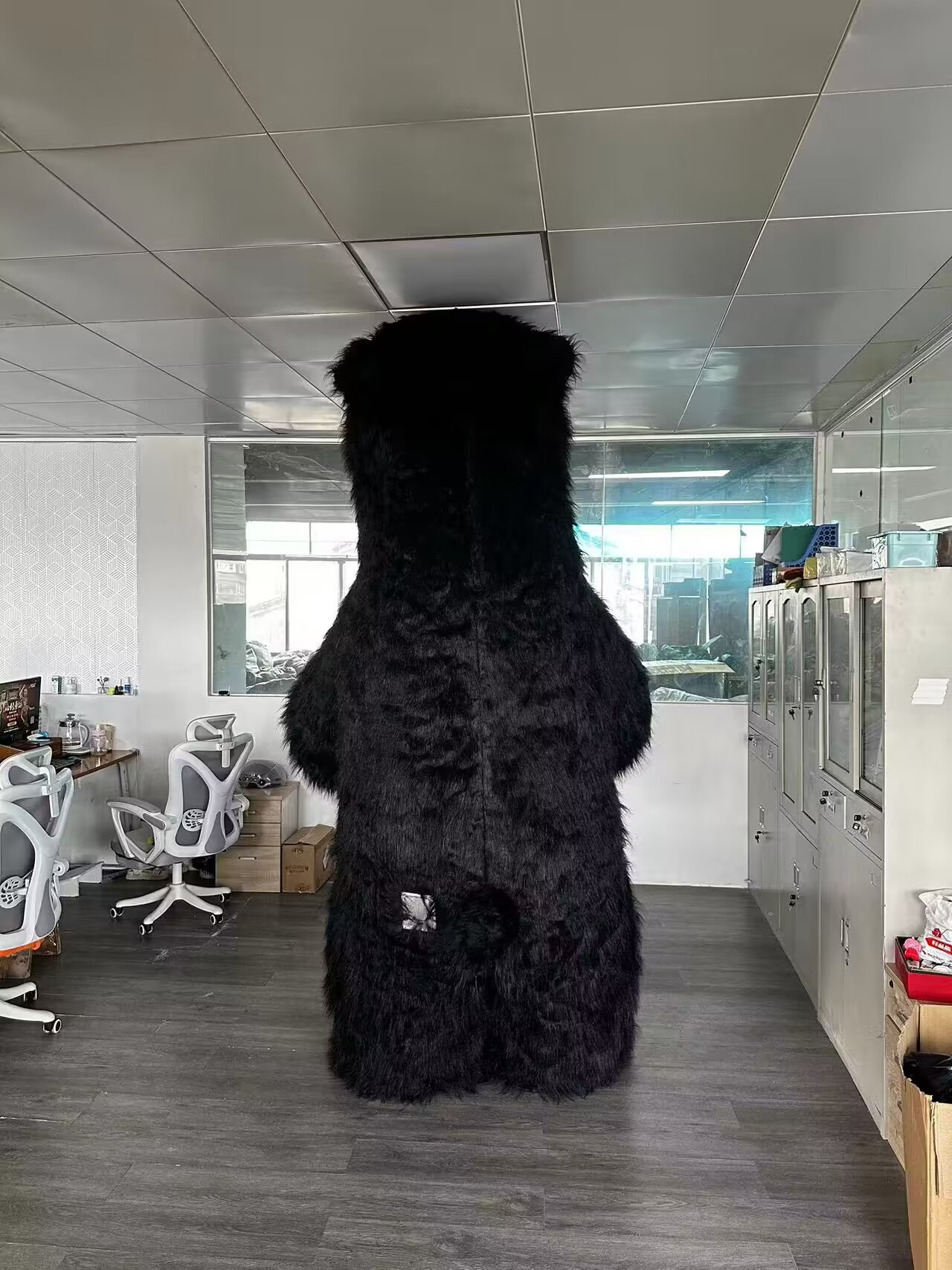 Custom 3-Meter Black Plush Giant Inflatable Polar Bear Mascot Costume T-Shirt Adults' Parties Festivals Halloween