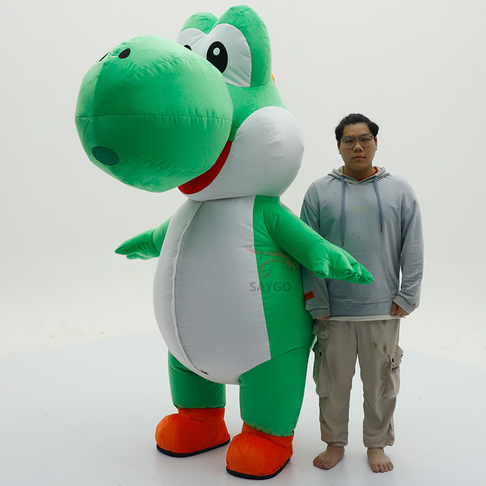 New Inflatable Mario Mascot 2.6m Plush Yoshi Costumes Mascot for Adult Children's Day Stage Performance Dragon Costumes