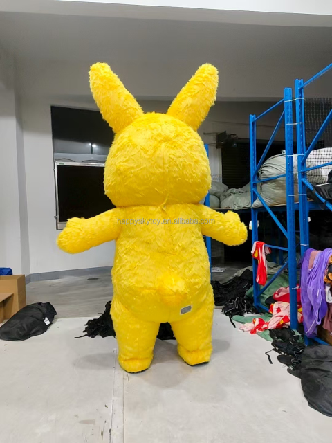 Yellow Color Giant Inflatable Rabbit Mascot Costumes for Adults Performance Wear 2m/2.6m Easter Bunny Animal Costumes Sale