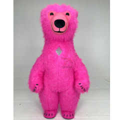 Custom Pink Inflatable Adult-Size Polar Bear Mascot Costume for Cosplay Parties and Events