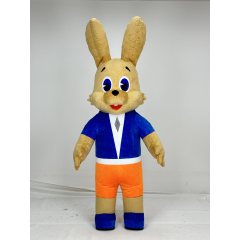 Custom Halloween Adult Nu Pogodi Features Inflatable Wolf and the Rabbit Bunny Mascot Costume for Sale
