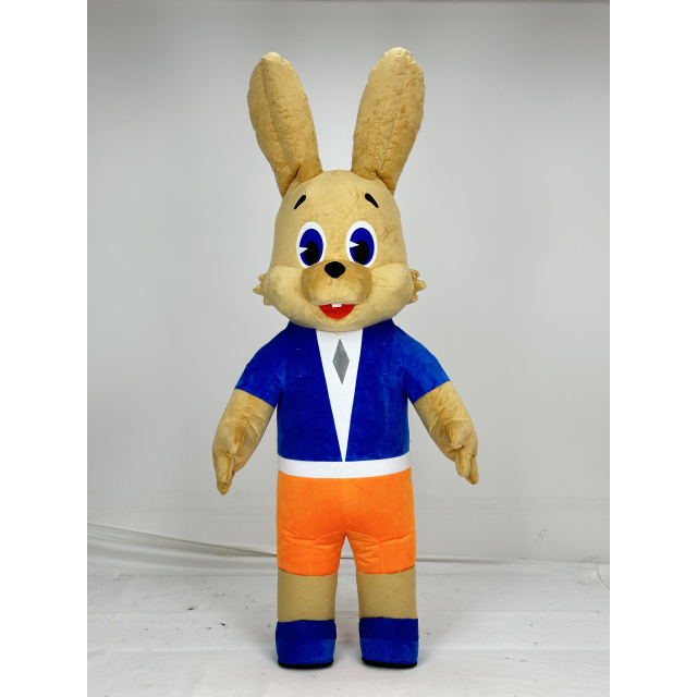 Custom Halloween Adult Nu Pogodi Features Inflatable Wolf and the Rabbit Bunny Mascot Costume for Sale