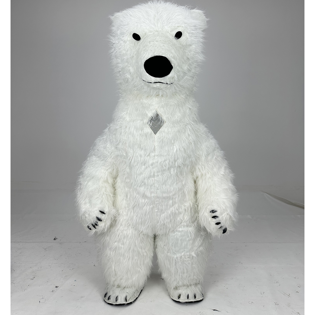 Halloween Cosplay Factory Price Wholesales Custom Halloween Adult Smiling White Polar Bear Inflatable Mascot Costume for Sale