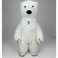Halloween Cosplay Factory Price Wholesales Custom Halloween Adult Smiling White Polar Bear Inflatable Mascot Costume for Sale