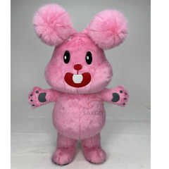 Cute pink Jojo Rabbit Bunny Mascot Costume Suits for Events Rental Walking 2m/2.6m Inflatable Easter Rabbit Bunny Costume