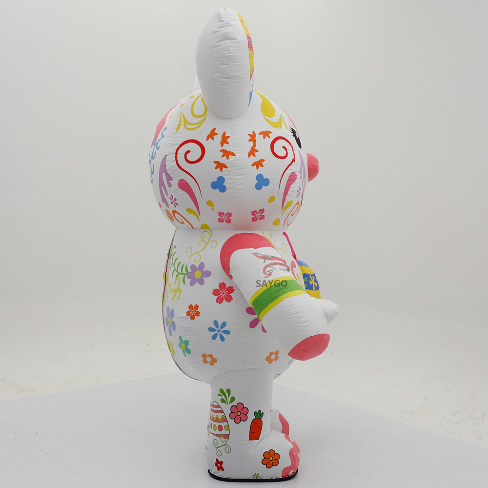 Easter Bunny Egg Inflatable Mascots Costumes for Cosplay Wear Party 2.2m 2.6m Festivals Mum Bunny Rabbit Inflatable Clothing