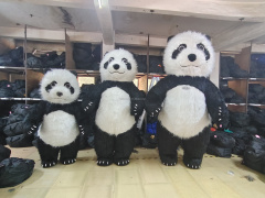 Unisex Adult Halloween Carnival Inflatable Mascot Costume White Polar Bear Pink Black Panda Realistic Red Panda Mascot for Party