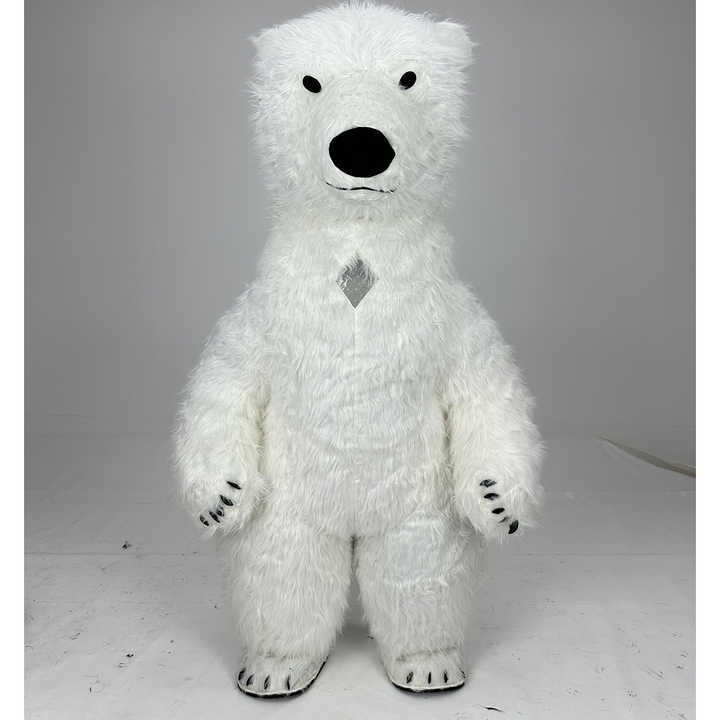 Halloween Cosplay Factory Price Wholesales Custom Halloween Adult Smiling White Polar Bear Inflatable Mascot Costume for Sale
