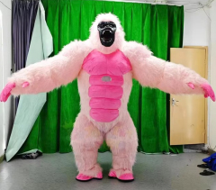 Custom Size 2M 2.6M 3M Giant Advertising Realistic PInk Inflatable Gorilla Mascot Costume Suit for Events,Big Mascot,Custom Size 2M 2.6M 3M Giant Advertising Realistic PInk Inflatable Gorilla Mascot Costume Suit for Events