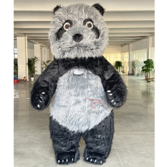 Unisex Giant Events Decoration Interactive Cartoon Gray Panda Full Body Customized Inflatable Mascot Costume for Adult