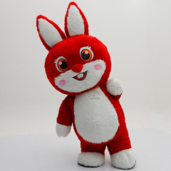 Red Fur Rabbit Inflatable Suits 2.2m Easter Bunny Inflation Clothing for Adults Dance Event Advertising Rabbit Mascot Costumes
