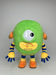 Custom Plush One Eye Green Monster Adult Suit Parties Walking Dancing Cartoon Character Inflatable Mascot Costume