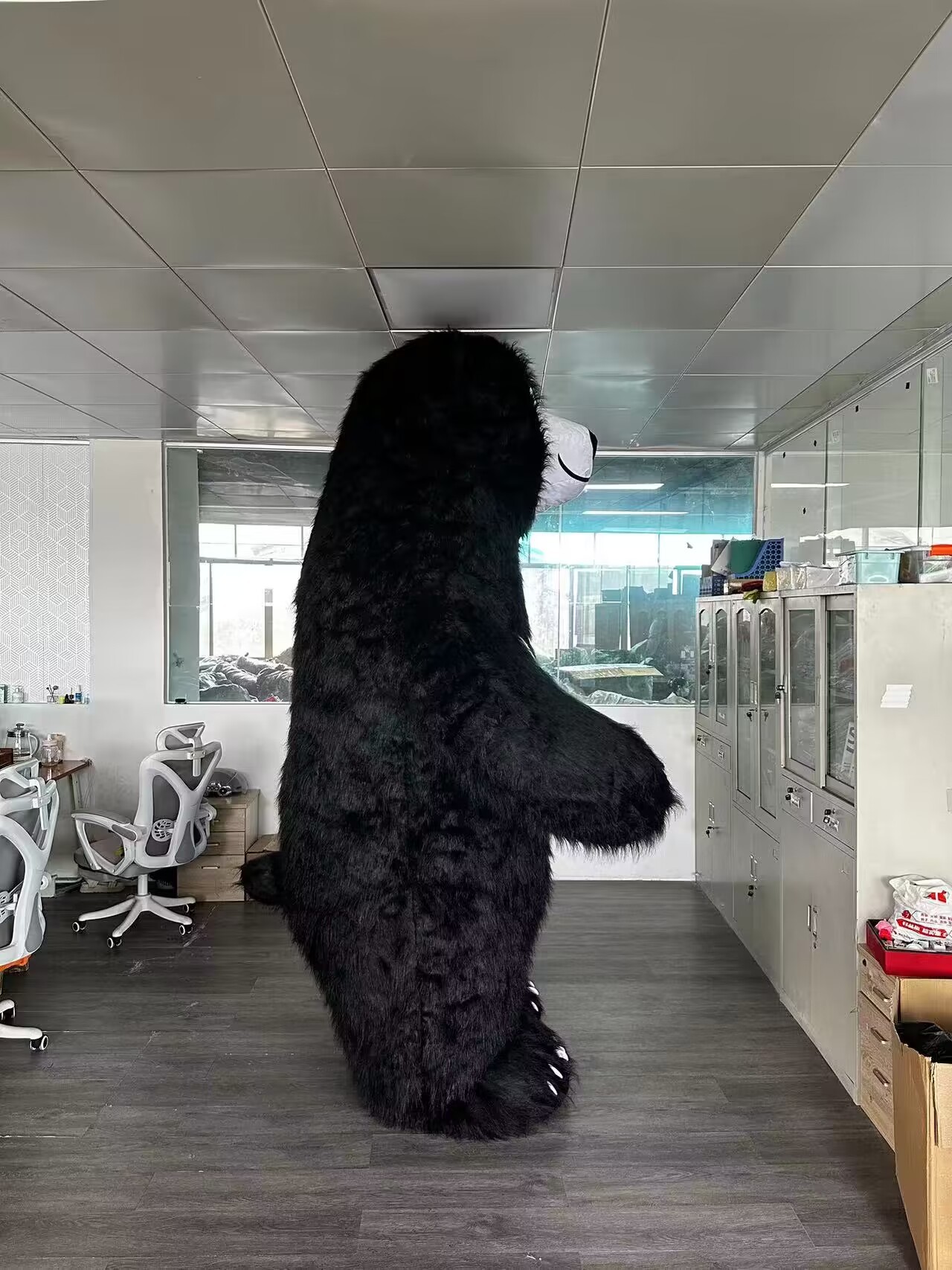 Custom 3-Meter Black Plush Giant Inflatable Polar Bear Mascot Costume T-Shirt Adults' Parties Festivals Halloween