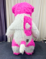 Wholesale Price Giant Red & Purple Inflatable Running Dog Adult Unisex Mascot Costume for Easter/Halloween Carnival Parties