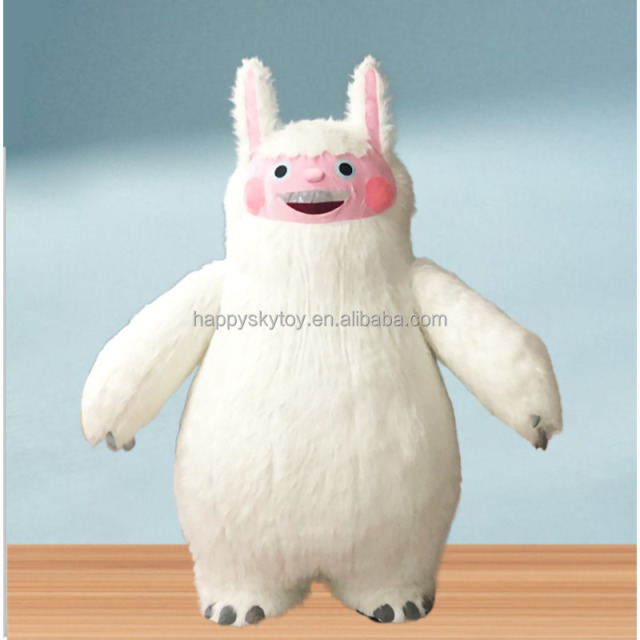Custom Animals Mascot Costume White Monster Bunny Rabbit Walking Performance Inflatable Mascot Costume