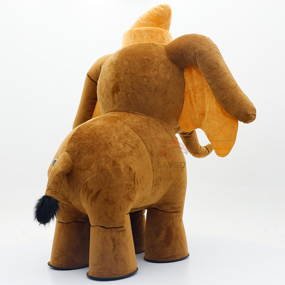 OEM Giant 2.6m Baby 4 Legs Elephant Inflatable Plush Cartoon Clothing Cute Walking Inflatable Elephant Mascot Costume for Sale