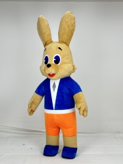 Custom Halloween Adult Nu Pogodi Features Inflatable Wolf and the Rabbit Bunny Mascot Costume for Sale