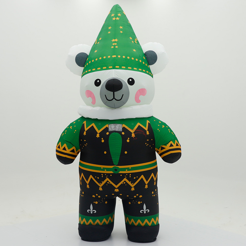 Green Clown Bear Custom Inflatable Bear Mascot Costume Animal Cosplay Cartoon Theme Christmas Party Advertising Costumes