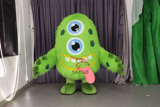 Inflatable Giant Green Two Eyes Monster Costumes Mascot Halloween Party for Outdoor Advertising