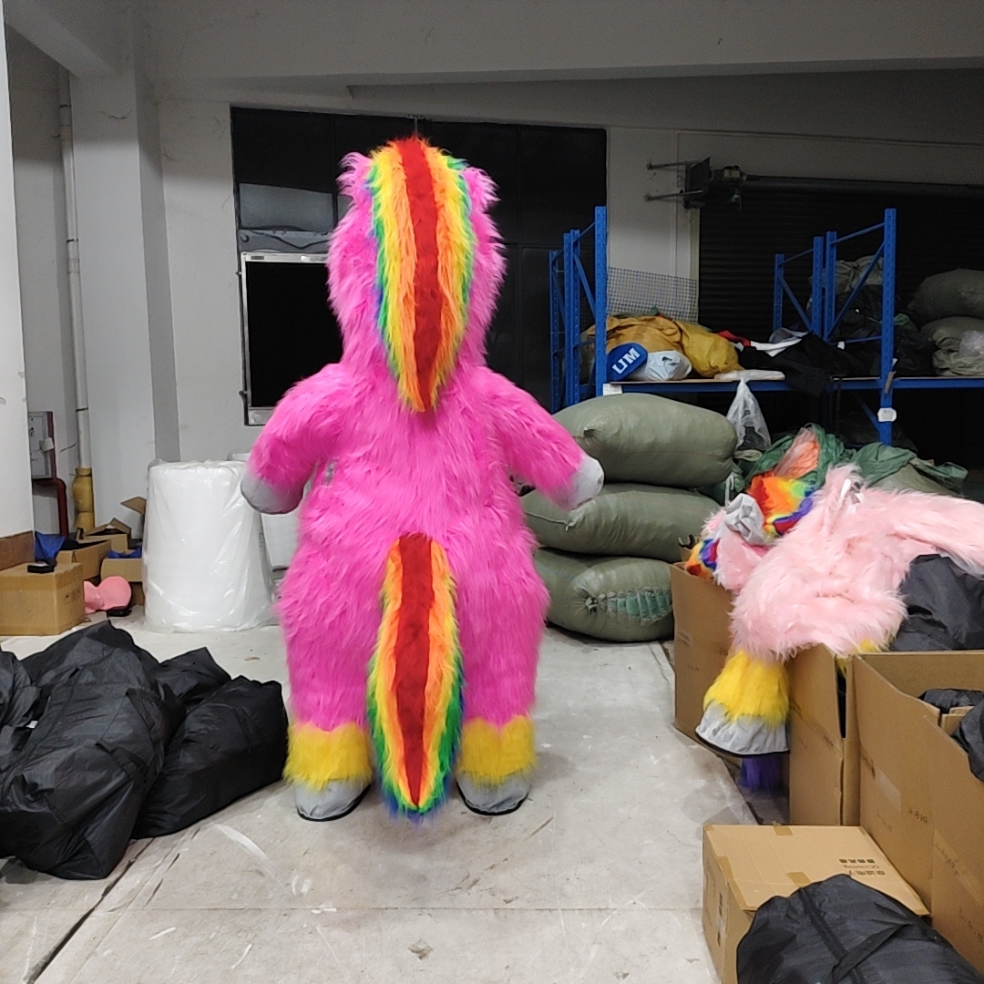 Wholesale Halloween Colorful pony Inflatable Horse Mascot Costume Characters Fancy Dress for Adult Birthday Party Events