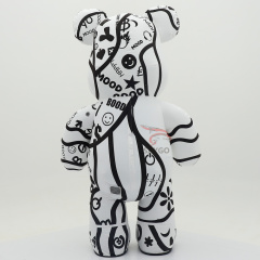 Inflatable White Violent Bear Mascot Costumes for Adults Advertising Custom Giant Cartoon Animal Walking Plush Fancy Dresses
