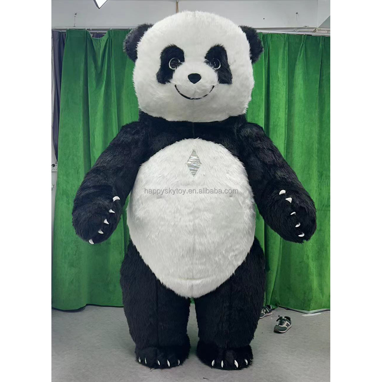 Unisex Adult Halloween Carnival Inflatable Mascot Costume White Polar Bear Pink Black Panda Realistic Red Panda Mascot for Party