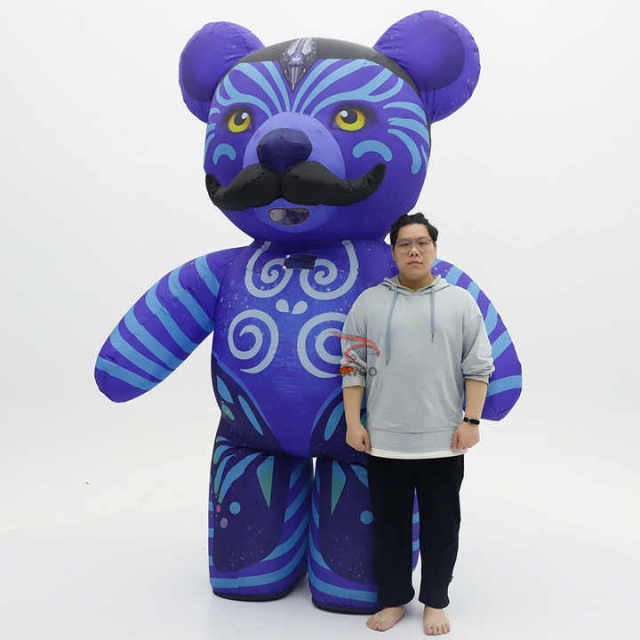 New Inflatable 2.6m Plush Avatar Teddy Bear Costumes Mascot for Adult Children's Day Stage Performance Monster Costumes Suit