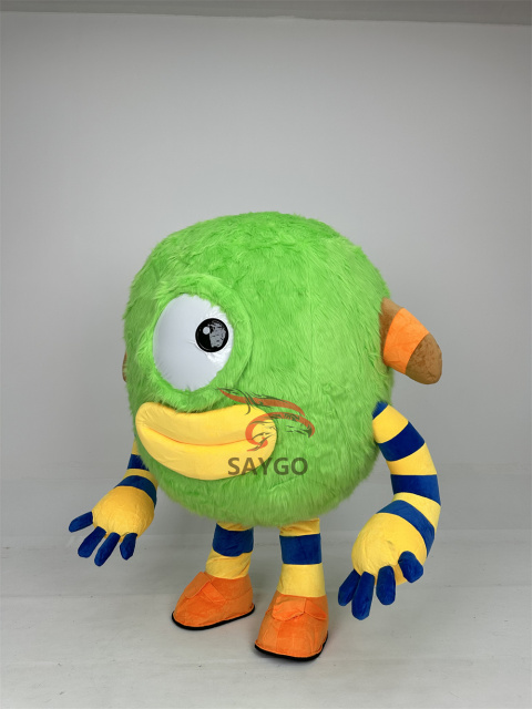 Custom Plush One Eye Green Monster Adult Suit Parties Walking Dancing Cartoon Character Inflatable Mascot Costume
