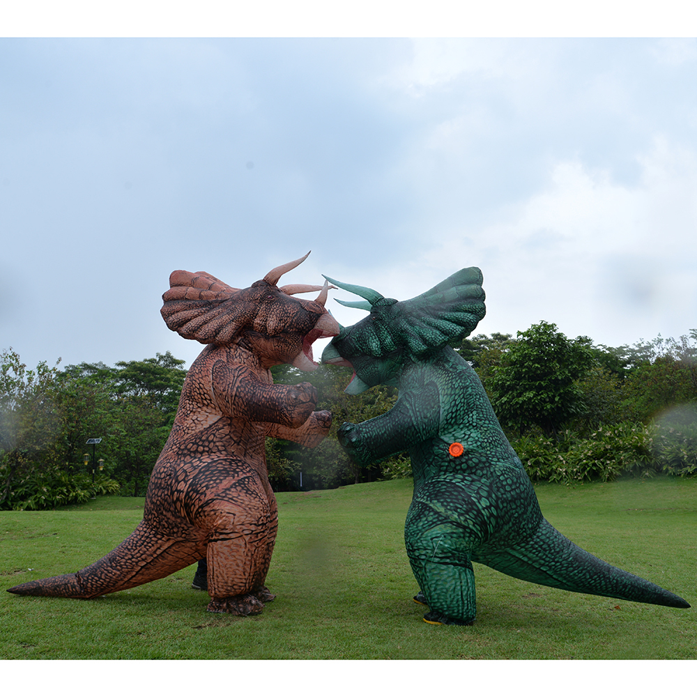 Giant Triceratops Dinosaur Inflatable Costume for Family Funny Outdoor Walking Dinosaur Inflatable Clothing