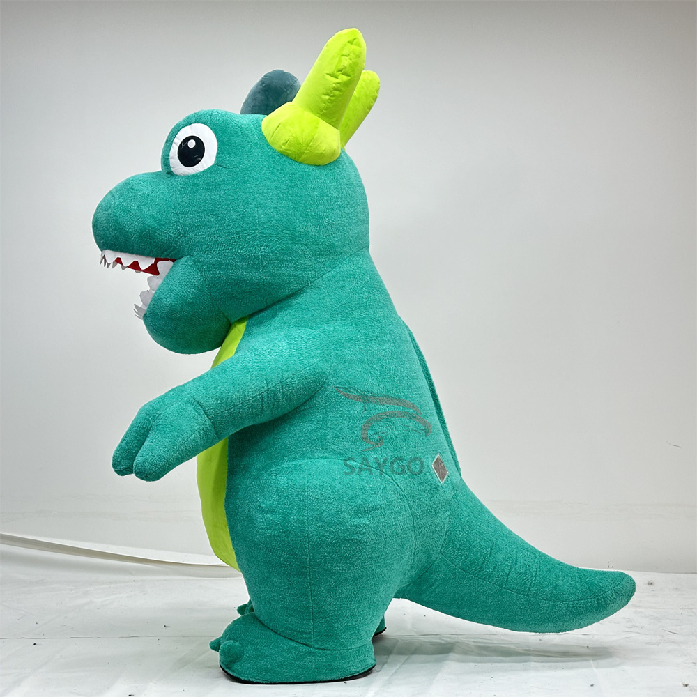 Plush Cute Dinosaur Inflatable Costume Suit for Adults 2m/2.6m Events Business Rental Inflatable Dragon Dinosaur Mascot Costume