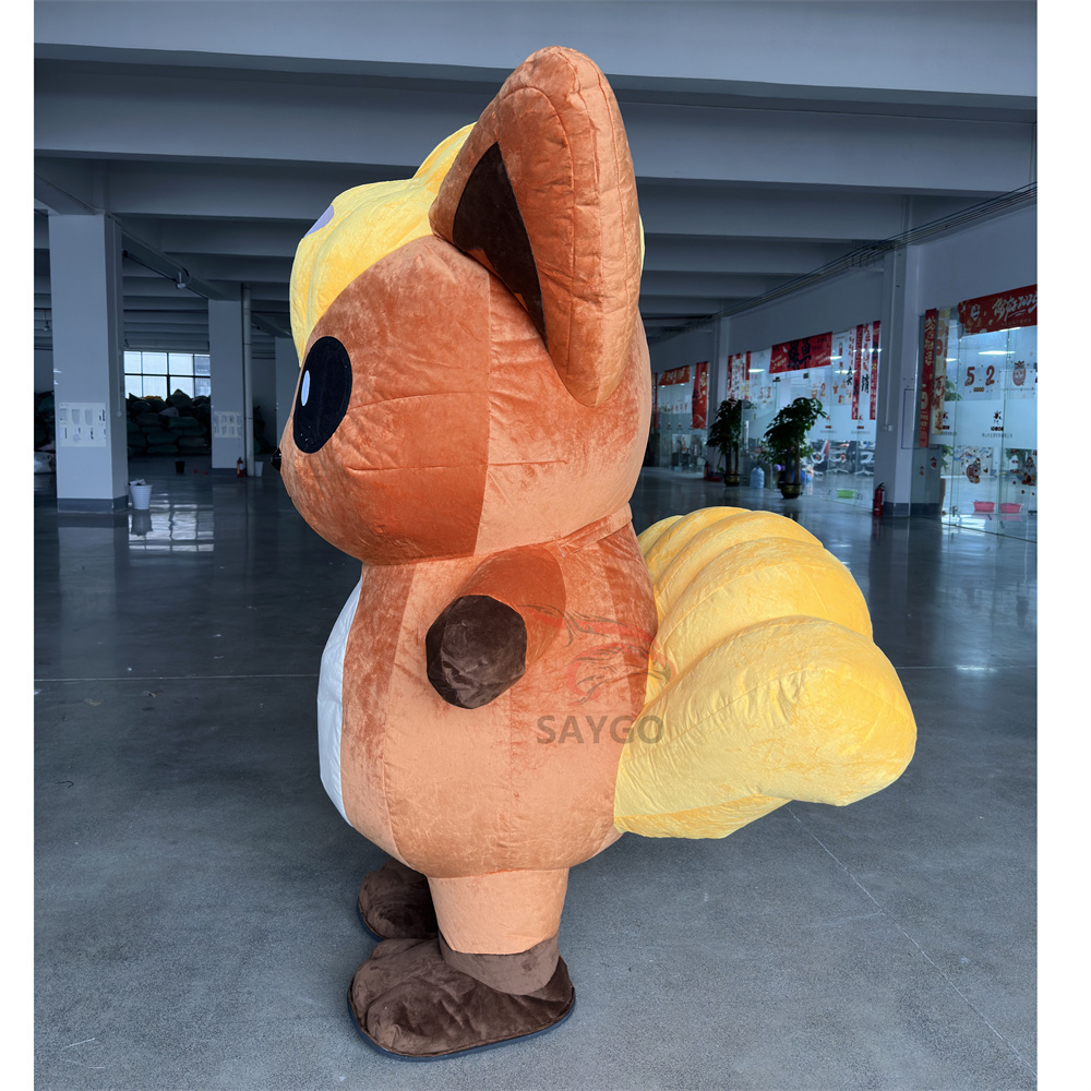 Hot Sale Cartoon Mascot Costume Cute Bunny Adult Party Cosplay Inflatable Pokémon Vulpix Costume Pokémonokémon Child Costume