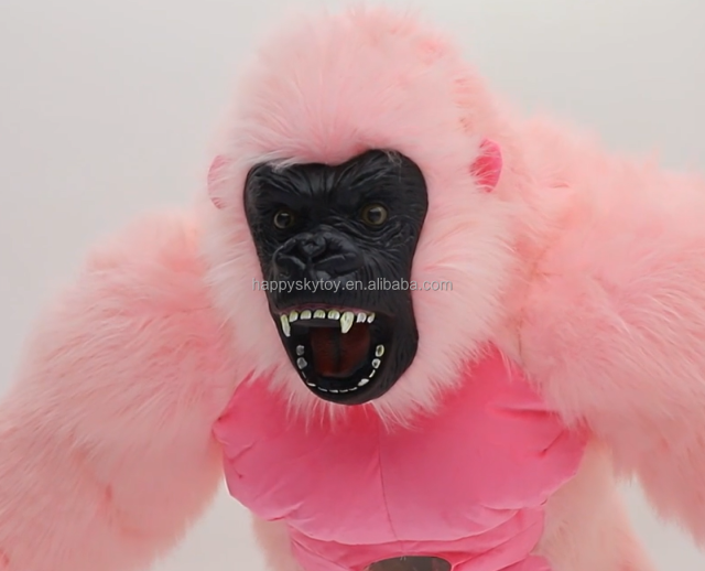 Pink Inflatable Gorilla Mascot Costume Giant Advertising Realistic Look for Events Cosplay Party Adult King Kong Plush Mascot