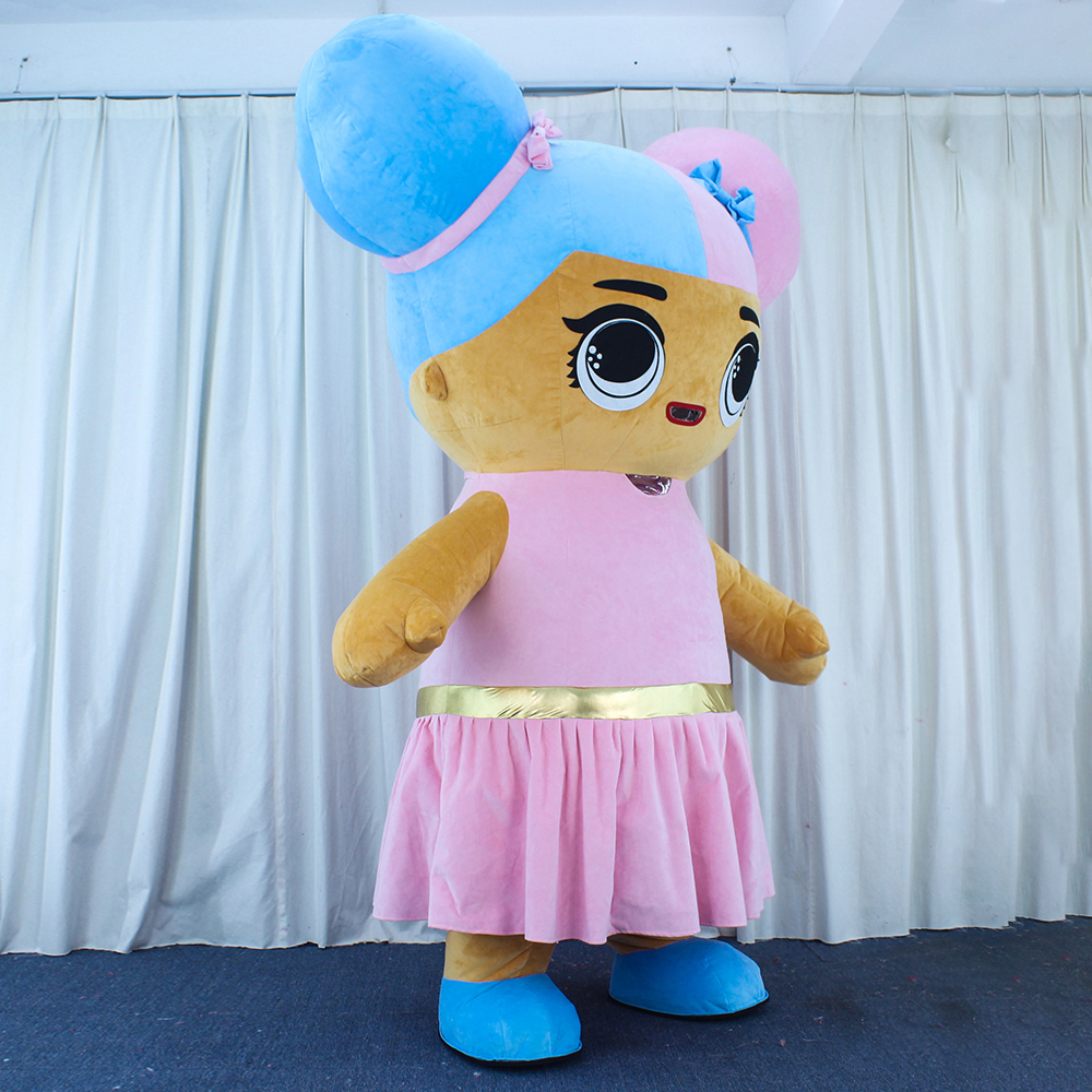 Holiday Parties Fancy Cartoon Character 2.2m LOL Girl Mascot Costumes Cosplay TV&Movie Mascot Costume Party Dress
