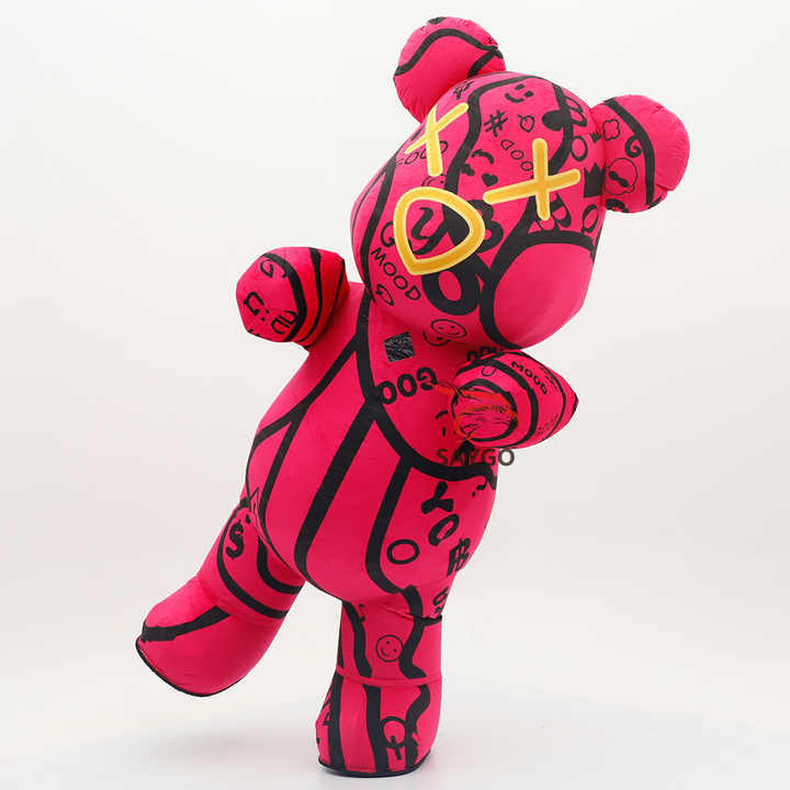OEM Giant Red Inflatable VIOLENT Bear Mascot Costume Mascotte Animal Cosplay Panda Bear Fursuit Cosplay Furry Suit for Adult