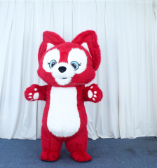 Unisex Custom Fox Inflatable Mascot Costume Hand-Drawn Printing Plush Material for Party Advertising