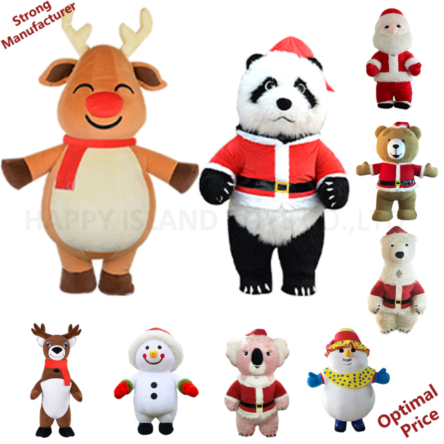 Customized Inflatable Reindeer Costume for Adults Giant Advertising Mascot Dress in Plush Style for Christmas Parties Carnivals