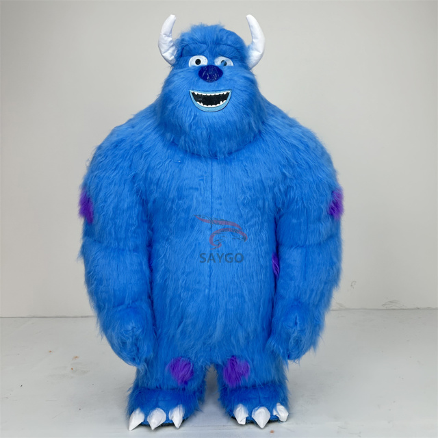 Sully 2m 2.6m Blue Monster Custom Coslpay Animal Inflatable Toy Mascot Costume Movie Cartoon Character Mascot Costume for Sale