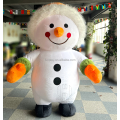 Ready to Ship Christmas Party Dress Happy Island Walking Inflatable Snowman Mascot Costume