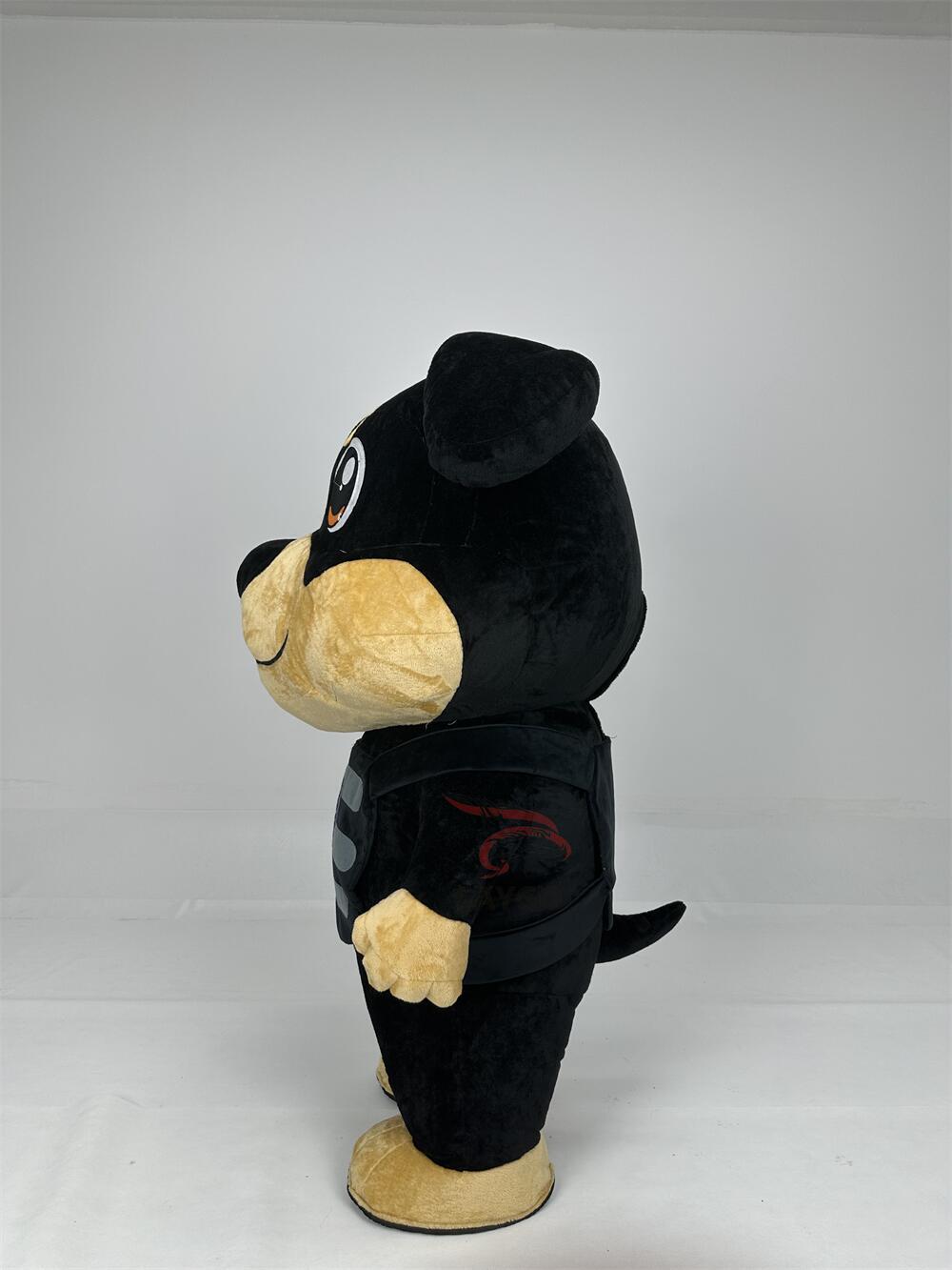 2m 2.6m Adult Size Black Color Plush Dog Mascot Costume Inflatable Animal Mascot Costume for Sale