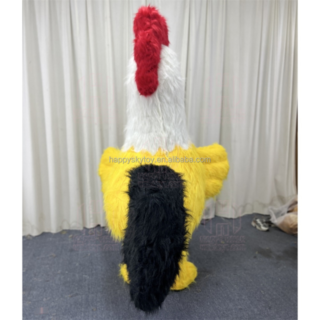 High Quality White Chicken Mascot Costumes Yellow Rooster Cartoon Character Mascot Premium Quality Animatronic Costume