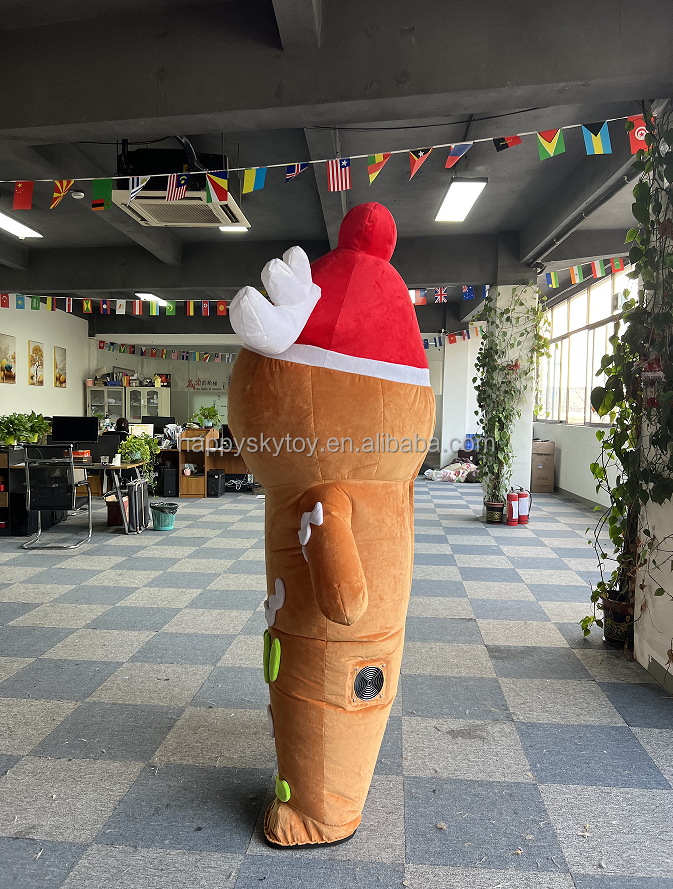 Customized Color Santa Clause Christmas Gingerbread Inflatable Mascot Costume