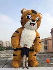 Unisex Plush Cartoon Character Anime Tiger Inflatable Mascot Costume for Adult Carnival Use