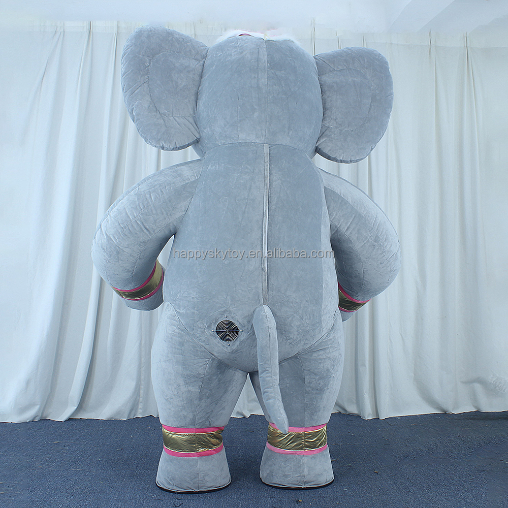 Customized Cartoon Inflatable Elephant Mascot Suit Plush Animal Decor Party Holiday Advertising Inflatable Costumes Decorations