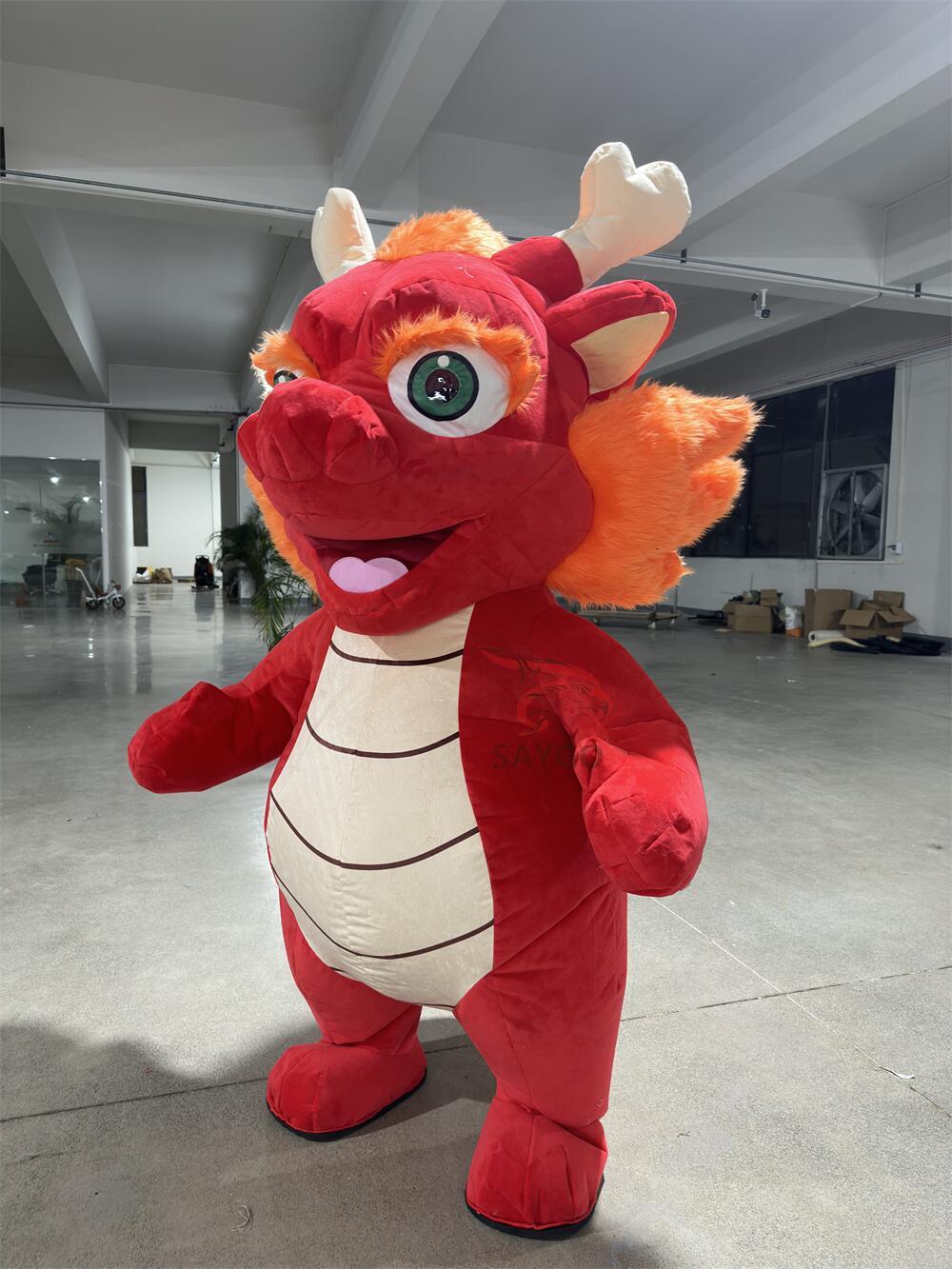 New Year Newest 2025 Inflatable Dragon Mascot Costume for Adult Kids Cosplay Suit Disfraz Fancy Furry Party Dress Fursuit
