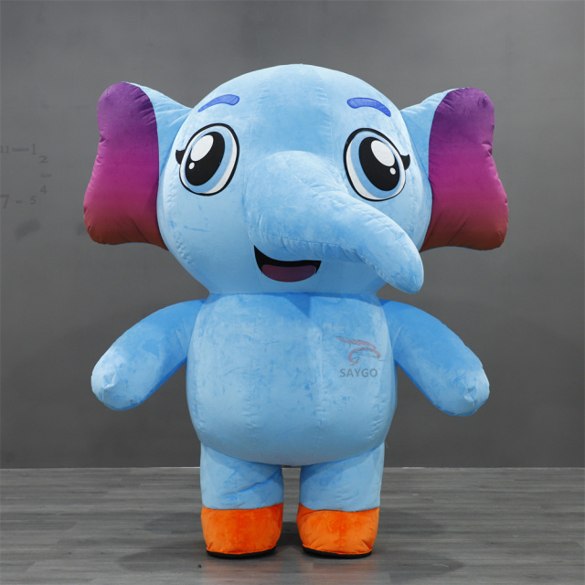 Adult Inflatable Elephant Mascot Costume Cartoon Animal Cosplay Printed for Easter Halloween Christmas Carnival Promotion,Big Mascot,Adult Inflatable Elephant Mascot Costume Cartoon Animal Cosplay Printed for Easter Halloween Christmas Carnival Promotion
