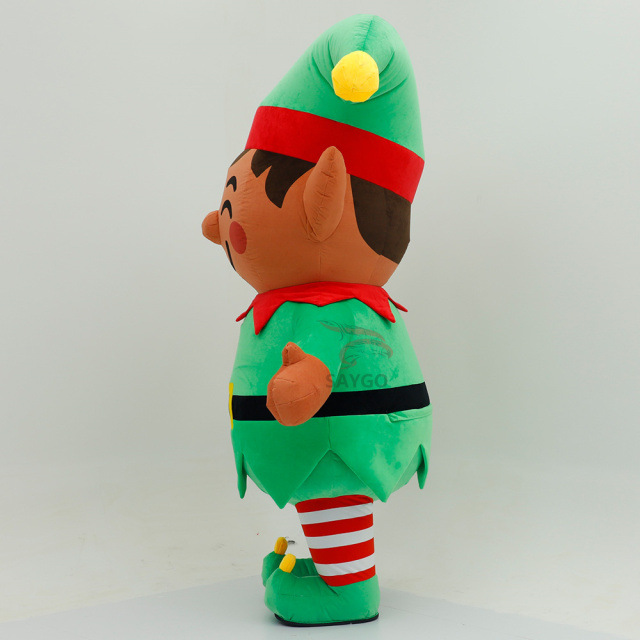 Deluxe Velvet Inflatable Adult Christmas Elf Mascot Costume Luxury Adult Fancy Dress for Christmas Party and Carnival Costumes,Big Mascot,Deluxe Velvet Inflatable Adult Christmas Elf Mascot Costume Luxury Adult Fancy Dress for Christmas Party and Carnival Costumes