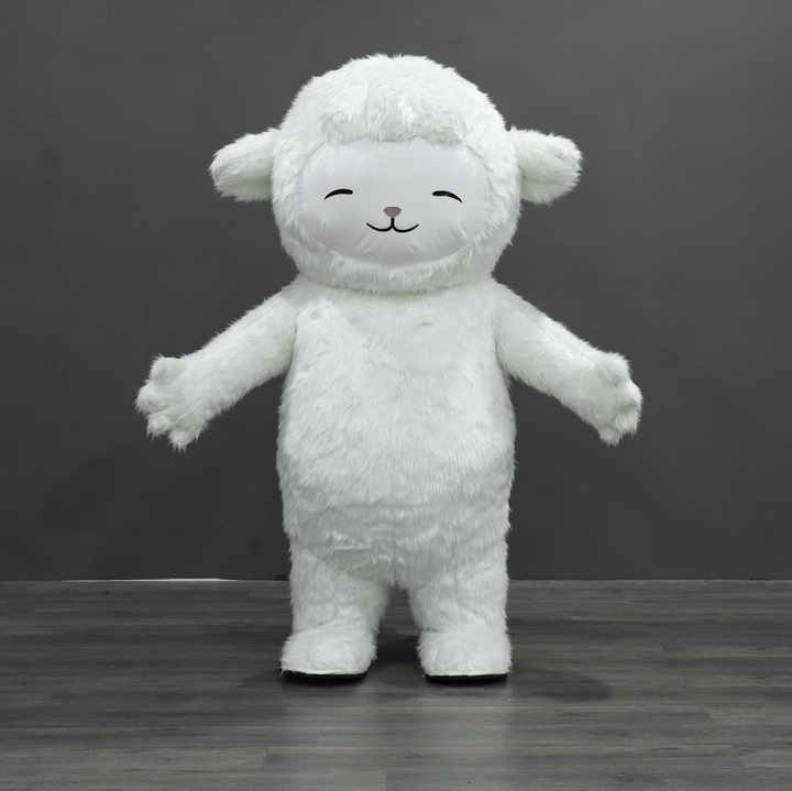 Customizable Cute Unisex Adult White XL Inflatable Sheep Mascot Costume Plush Animal Walking for Mardi Gras/Carnival Parties,Big Mascot,Customizable Cute Unisex Adult White XL Inflatable Sheep Mascot Costume Plush Animal Walking for Mardi Gras/Carnival Parties
